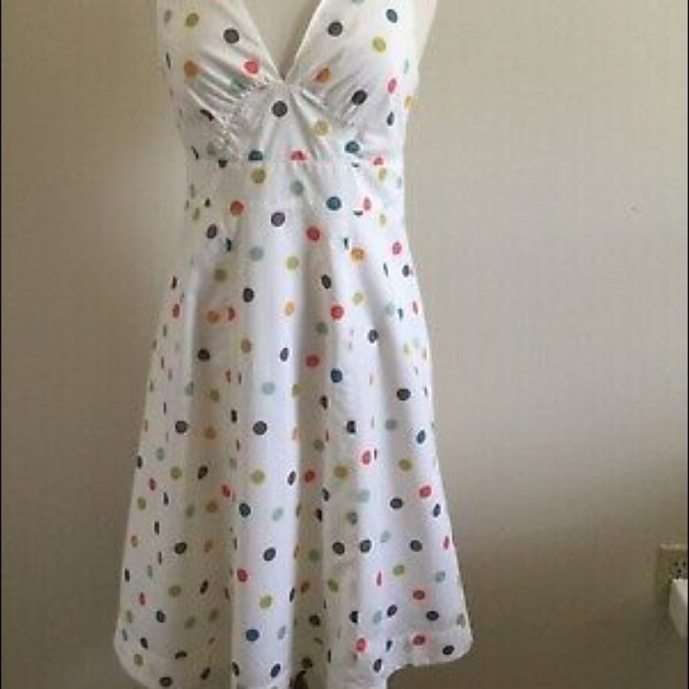 Polka dot on white sundress MINT